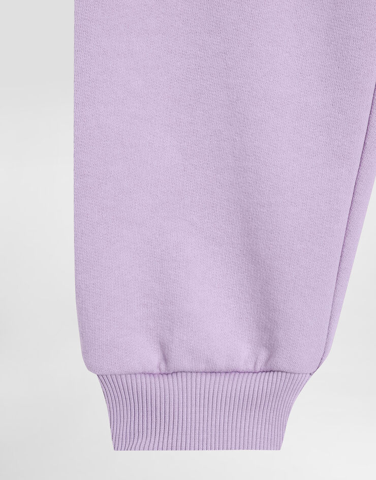Dolce & Gabbana Fleece jogging pants with branded tag Lilac L5JPD7G7M4V