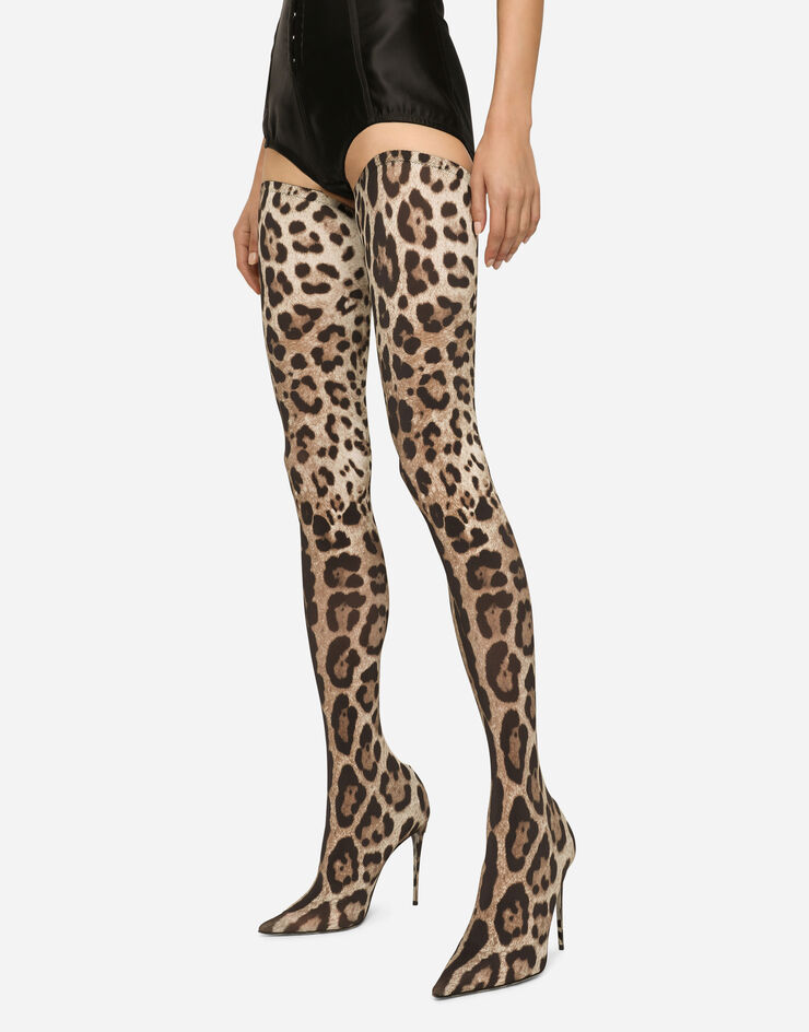 Dolce & Gabbana KIM DOLCE&GABBANA Leopard-print stretch fabric thigh-high boots Animal Print CU0973AM212