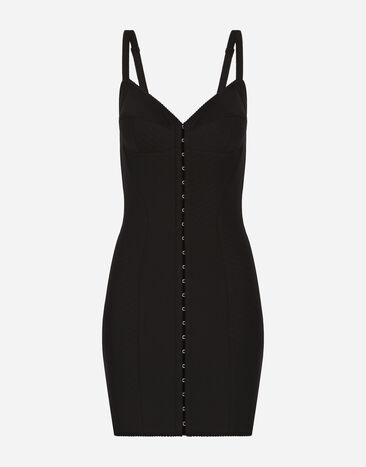 Dolce & Gabbana Short light technical jersey dress Black F0D1CTFUBFX