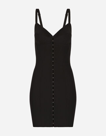 Dolce & Gabbana Short light technical jersey dress Black F6AUXTFUUBD