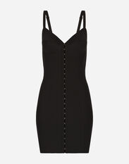 Dolce & Gabbana Short light technical jersey dress Black F6H0ZTFLRE1
