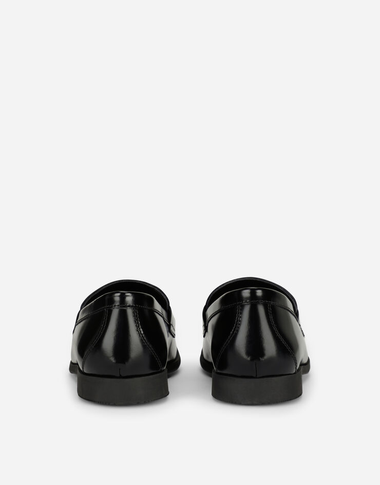 Dolce & Gabbana Mocassins en cuir de veau à logo DG Noir DA5060AY221