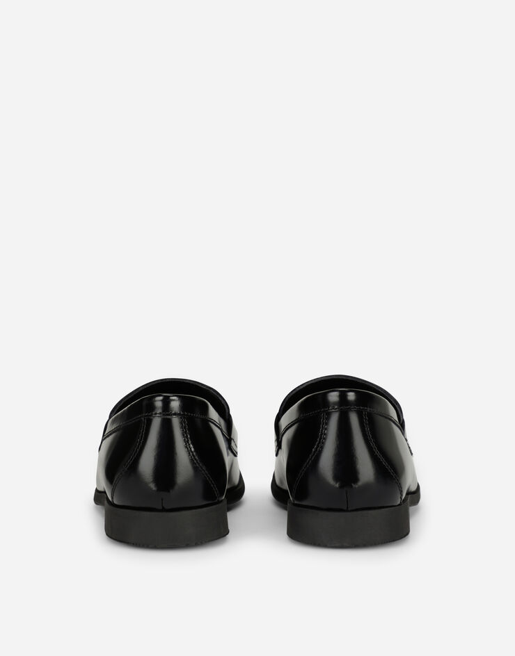 Dolce & Gabbana DG 徽标小牛皮莫卡辛鞋 黑 DA5060AY221
