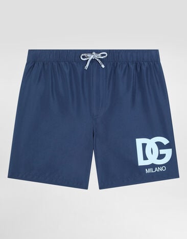 Dolce & Gabbana Medium canvas boxer shorts with DG logo Blue L4J818ON01H