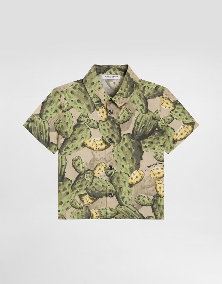 Dolce & Gabbana Cactus-print poplin shirt Multicolor L14S79HS5UI