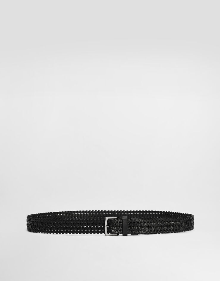 Dolce & Gabbana 우븐 가죽 벨트 블랙 BC4894A6H39