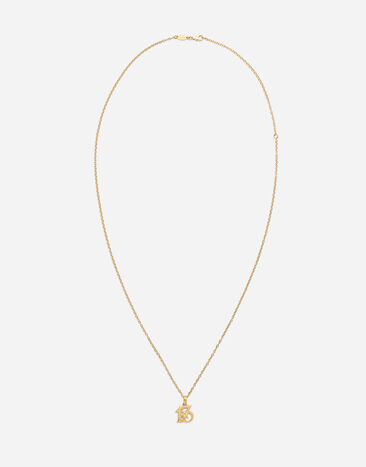 Dolce & Gabbana Good luck number 13 pendant on yellow gold chain Gold WAKK1GWJAS1