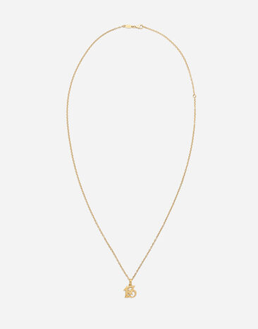 Dolce & Gabbana Good luck number 13 pendant on yellow gold chain Yellow WAQP2GWSAP1