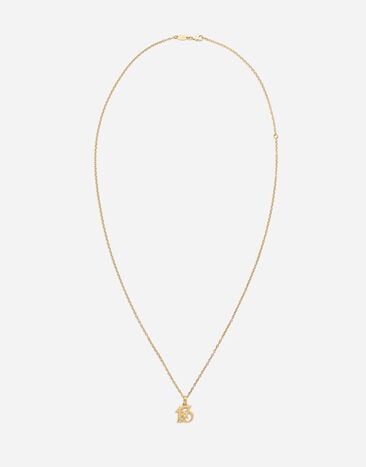 Dolce & Gabbana Good luck number 13 pendant on yellow gold chain Yellow WAQP2GWSAP1