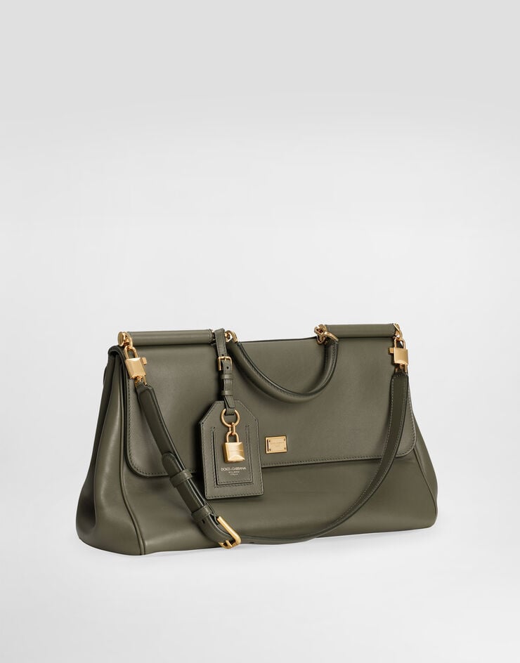 Dolce & Gabbana Maxi My Sicily handbag in plongé calfskin Green BB7814B7321