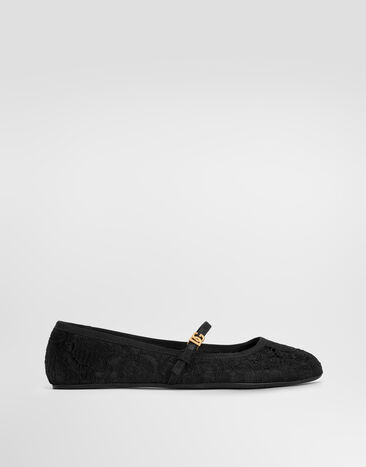 Dolce & Gabbana حذاء باليرينا من الدانتيل Black CB0244A0611