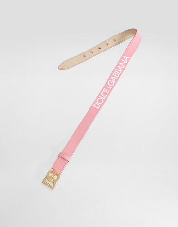 Dolce & Gabbana Canvas belt with Dolce&Gabbana logo Pink EC0083AT661