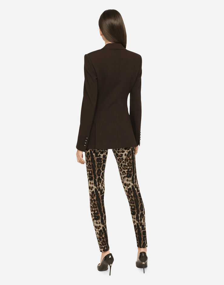 Dolce&Gabbana 레오파드 디자인 자카드 저지 레깅스 멀티 컬러 FTCQKTFJGAS