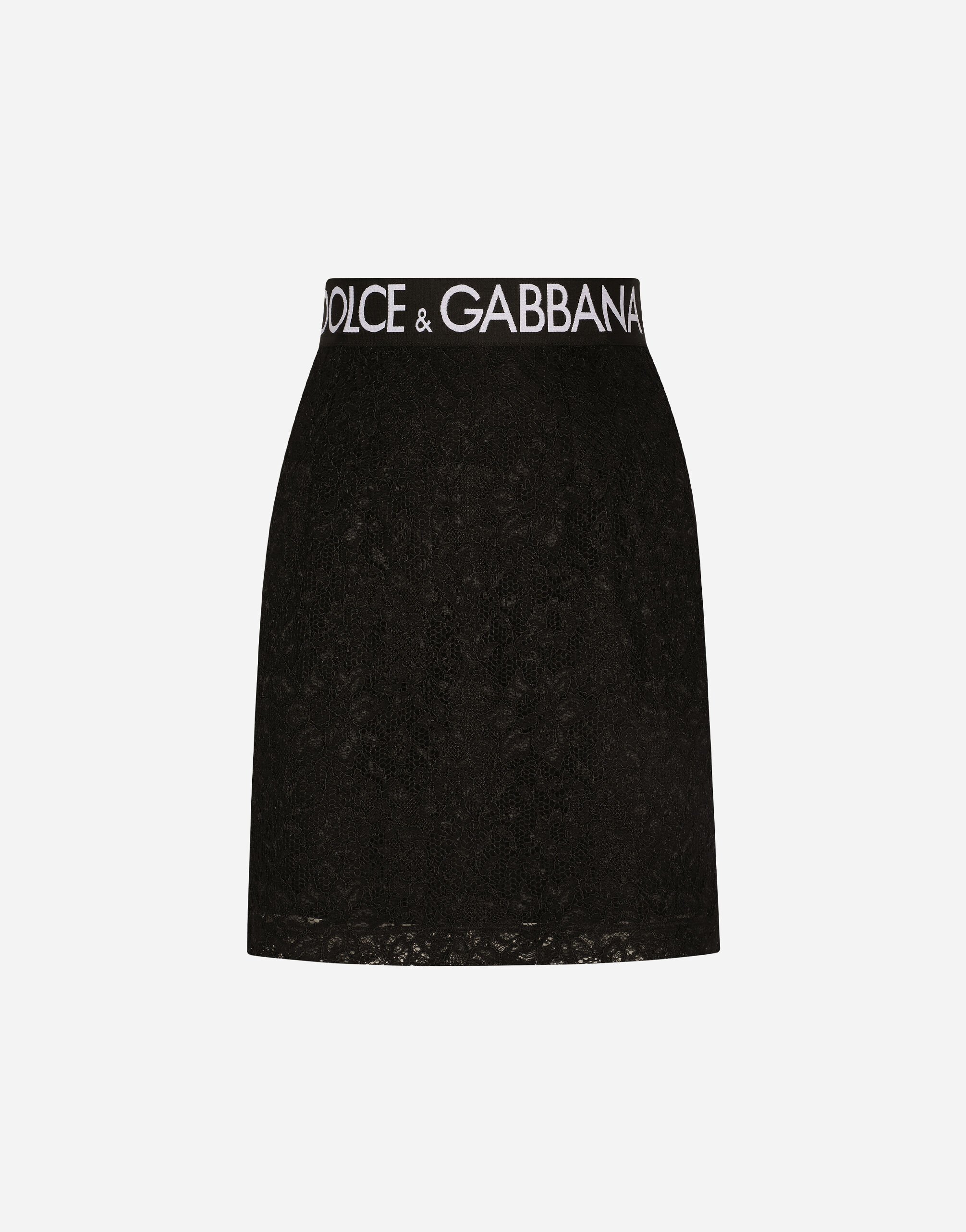 Dolce & Gabbana Lace miniskirt Black F4CB0TFUTBI