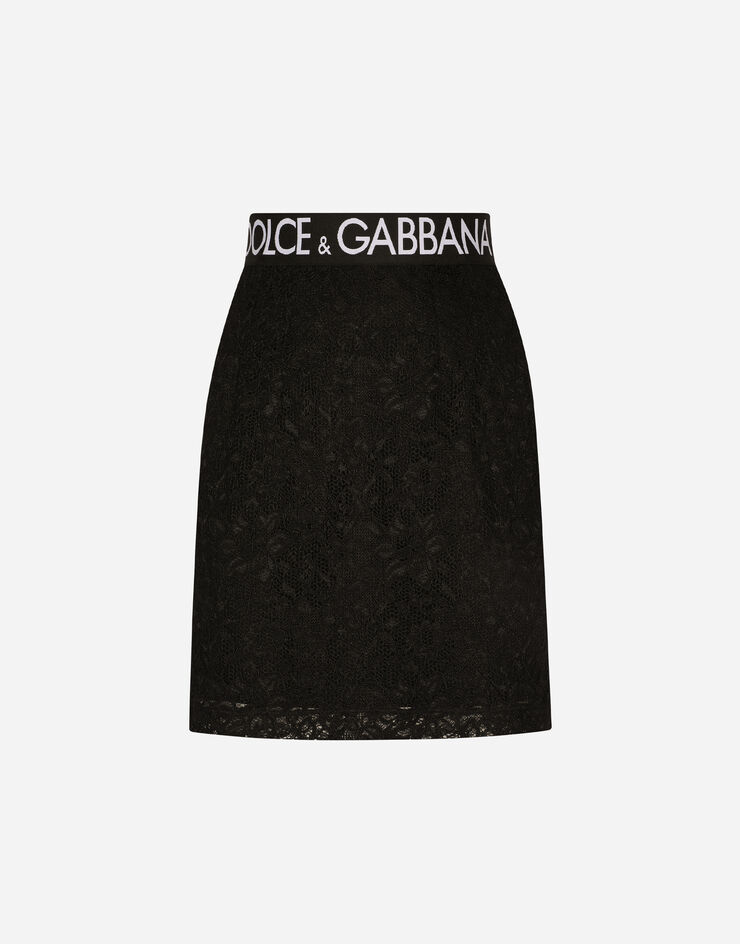Dolce & Gabbana Mini-jupe en dentelle Noir F4CNKTFLRFF