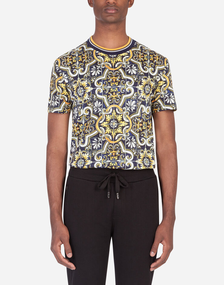 Dolce & Gabbana Cotton t-shirt with maiolica print STAMPA MAIOLICA G8KD0TFI7VN