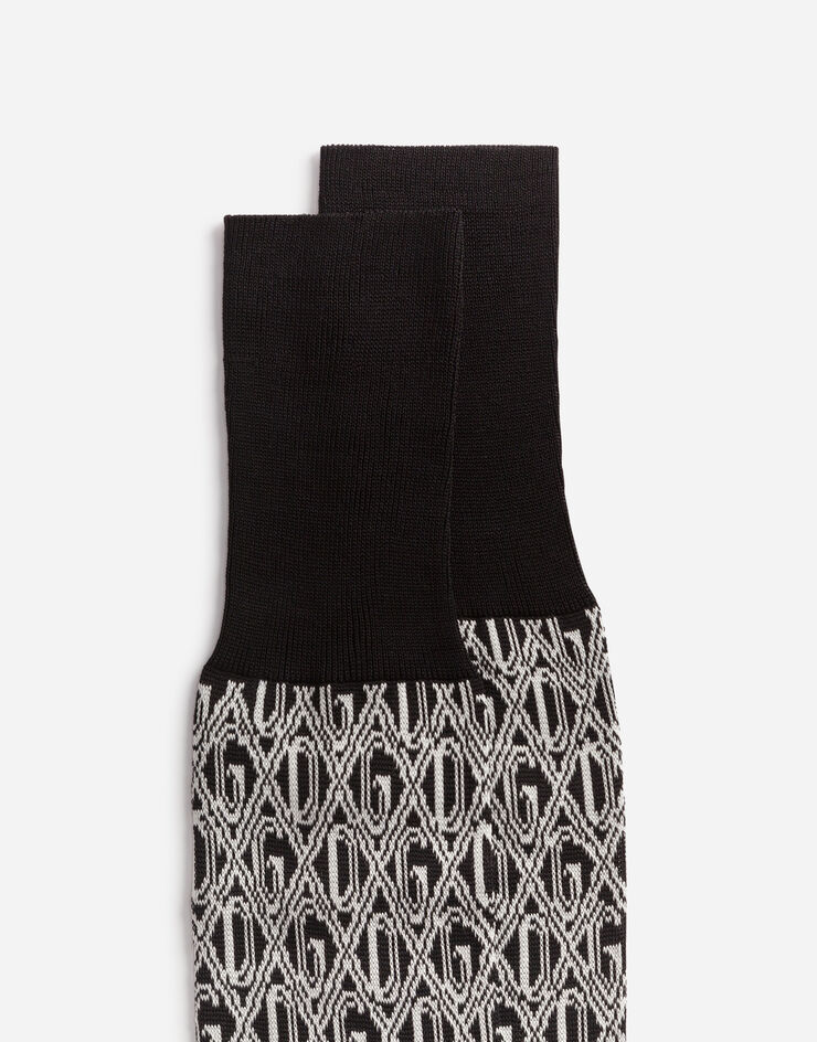 Dolce & Gabbana Jacquard DG logo socks BLACK/WHITE GC126AG1JDN