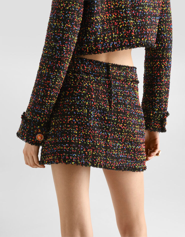 Dolce & Gabbana تنورة ميني من تويد Multicolor F4DEBTFMZA5