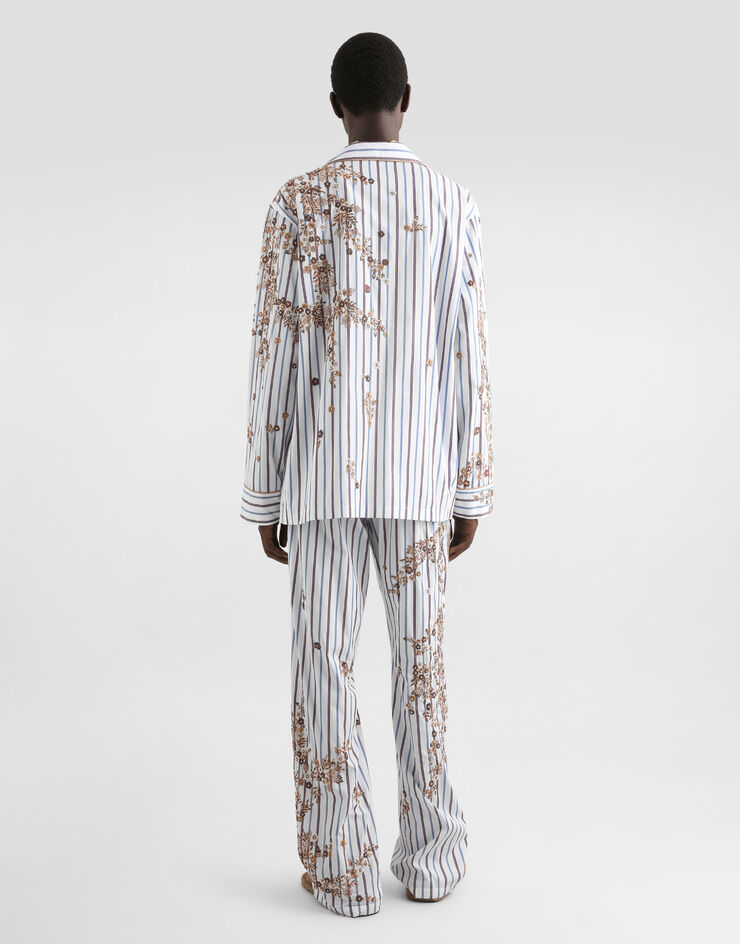 Dolce & Gabbana Vanity robe with embroidery Multicolor G2WH1ZGK203