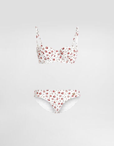 Dolce & Gabbana Small rose-print padded balconette bikini Multicolor O8A17JON0D1