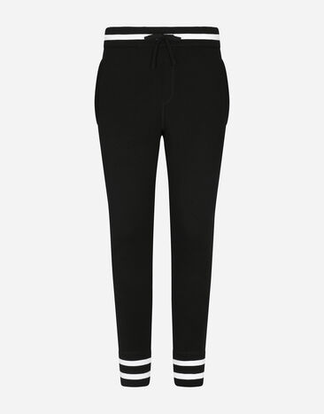 Dolce & Gabbana Wool jogging pants with embroidery Black GVF7AZHU7H9