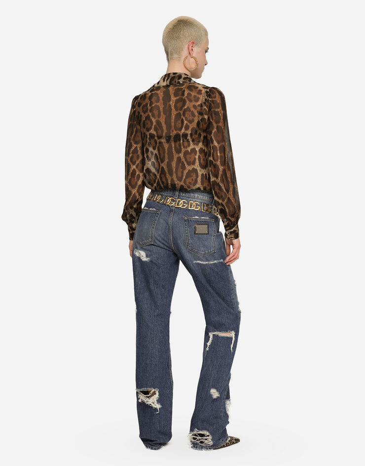 Dolce&Gabbana Loose-fit jeans with ripped details Multicolor FTCGNDG8JU7
