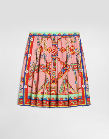 Dolce & Gabbana Carretto-print poplin skirt Multicolor L56I22FI5O1