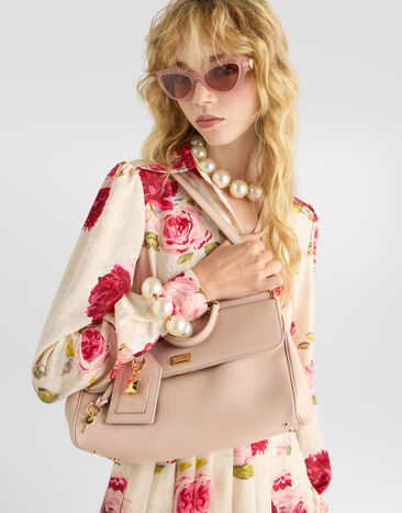 Dolce & Gabbana Medium My Sicily handbag in plongé calfskin Pink BB7782B7321