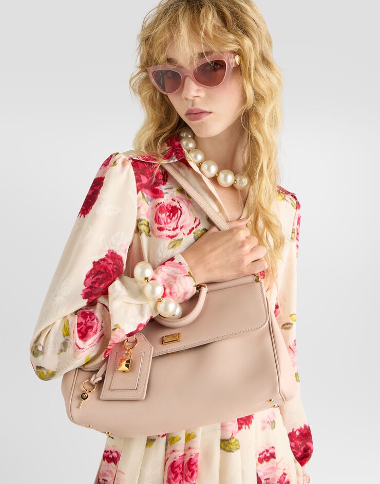 Dolce & Gabbana Medium My Sicily handbag in plongé calfskin Dolce & Gabbana Medium My Sicily handbag in plongé calfskin Pink BB7782B7321