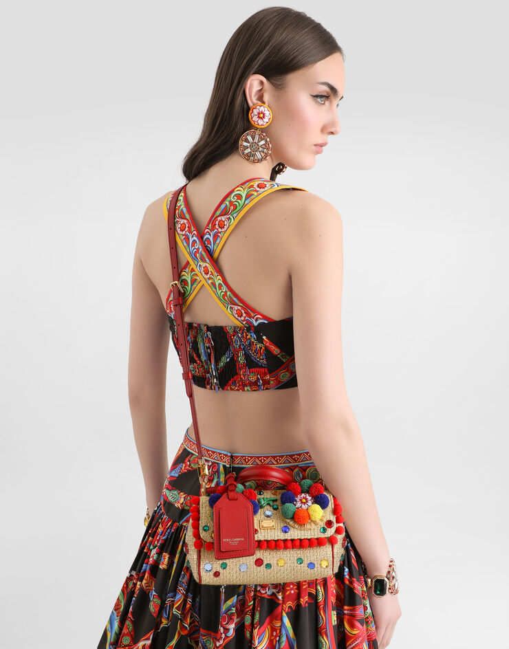 Dolce & Gabbana Mini My Sicily handbag in raffia Multicolor BB7864B0424