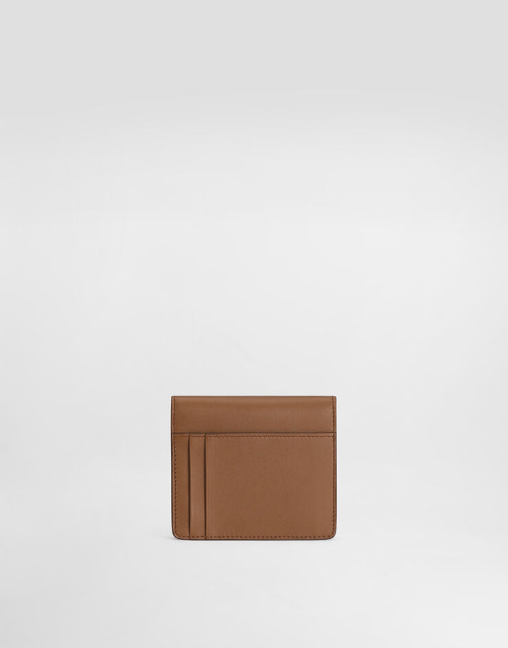 Dolce & Gabbana Calfskin wallet with DG logo Brown BI3339AK274