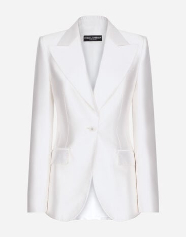 Dolce & Gabbana Однобортный пиджак Turlington из шелка микадо Отпечатки F6AHOTHS5NK