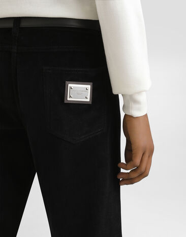 Dolce & Gabbana Cotton and cashmere regular trousers Black GYJCCTGJ589