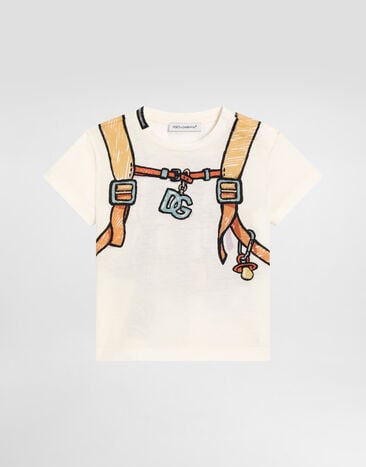 Dolce & Gabbana Jersey t-shirt with backpack print Print L1JTEYII7IP