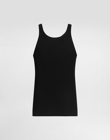 Dolce & Gabbana Débardeur en coton Black G8SY5ZFU7AV