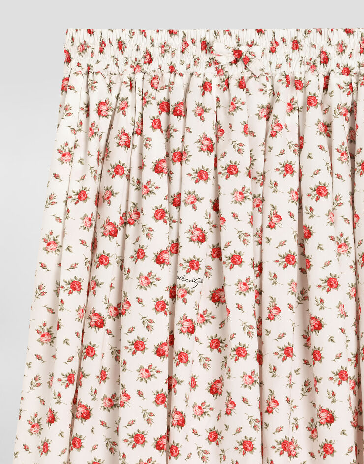 Dolce & Gabbana Small rose-print poplin skirt Multicolor L55I93HS5UB