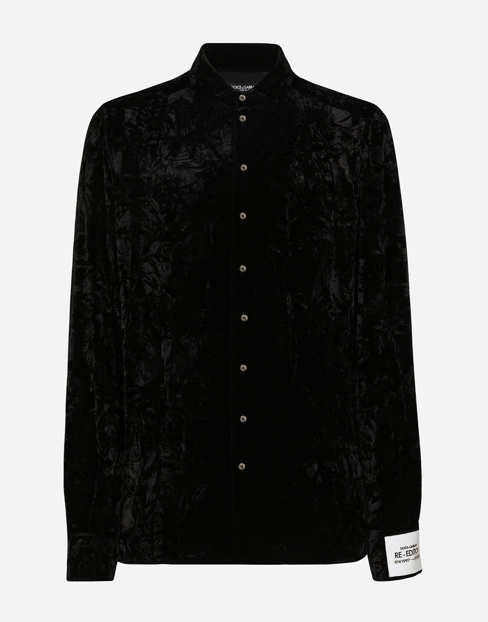 Dolce & Gabbana Crushed velvet shirt Black GVCRATIS1RF