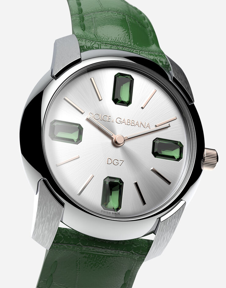 Dolce & Gabbana Uhr mit armband aus alligatorleder DUNKELGRÜN WWRE2SXSDUA