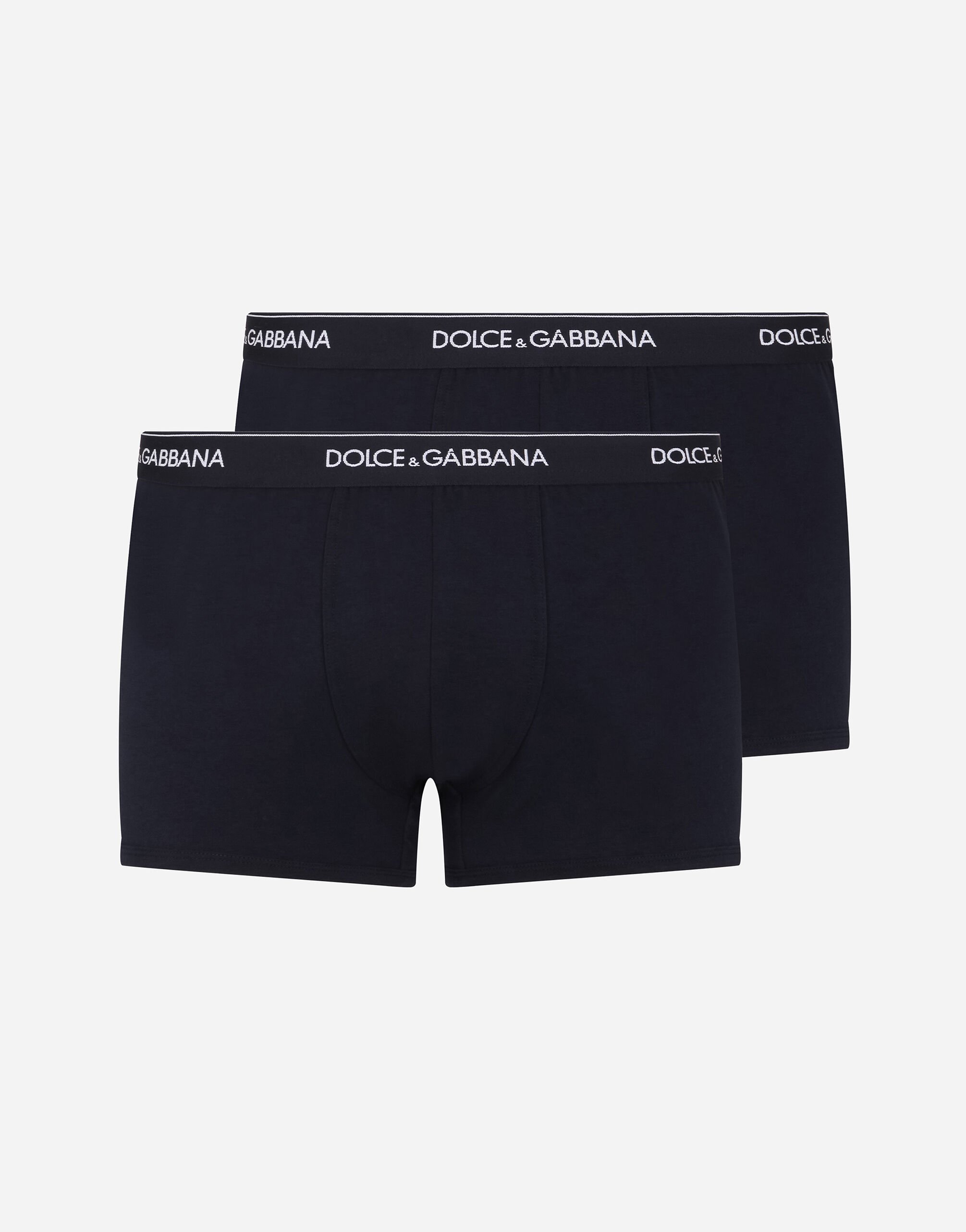 Dolce & Gabbana Pack de deux boxers classiques en coton stretch Noir M9C03JONN95