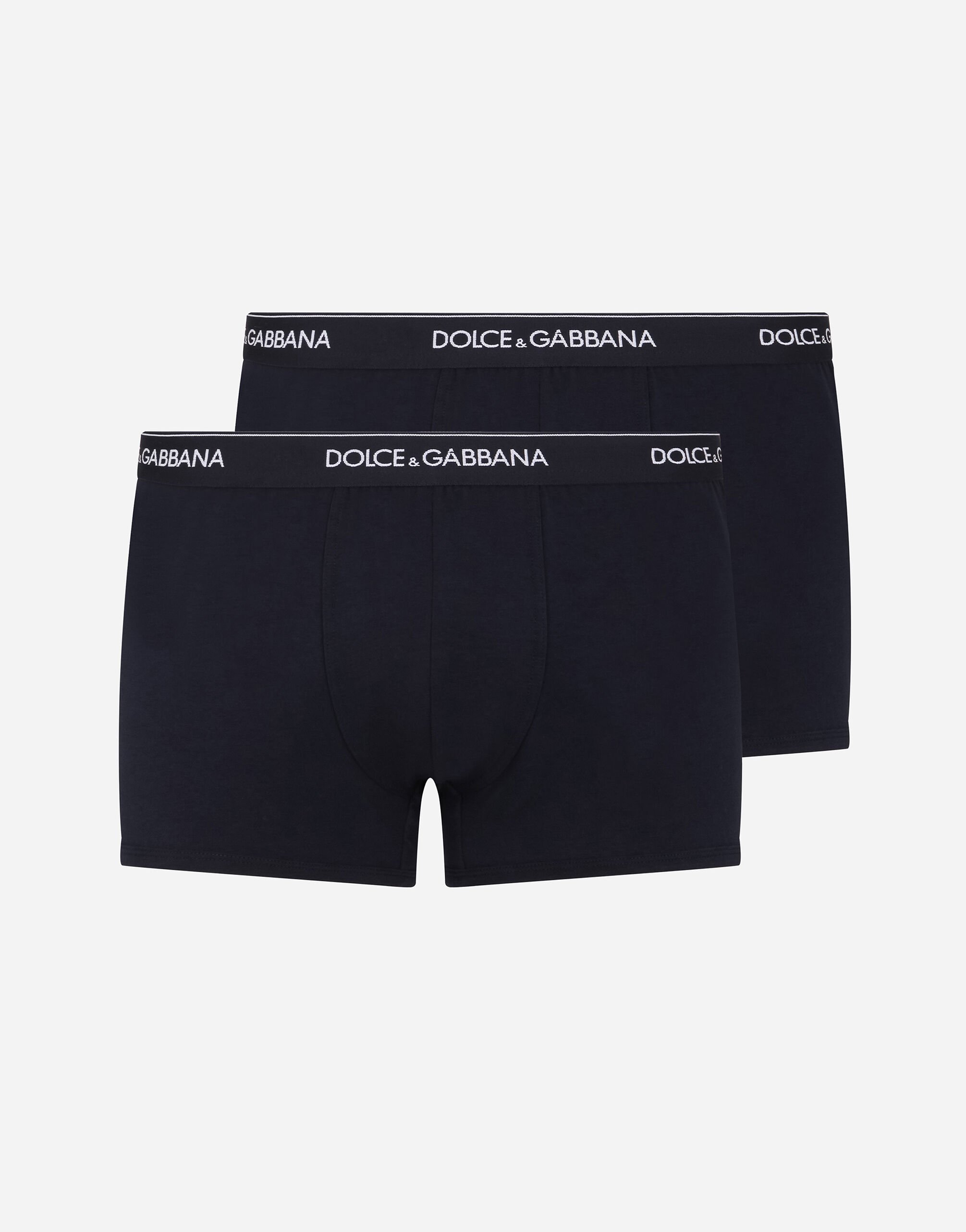 Dolce & Gabbana Zweierpack Boxershorts Regular Baumwollstretch Schwarz M9C03JONN95