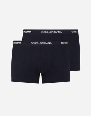 Dolce & Gabbana حزمة من اثنين بوكسر قطني مرن بقصة عادية أسود M9C03JONN95