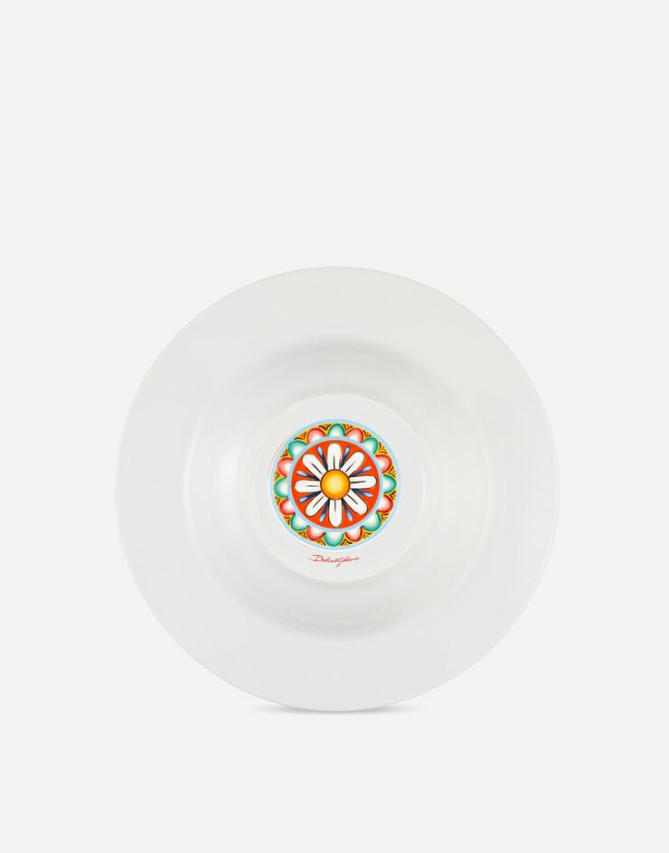 Dolce & Gabbana Set 2 Soup Plates in Fine Porcelain Multicolor TC0S05TCA02