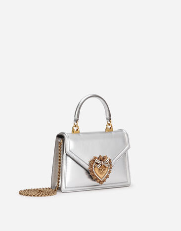 Dolce & Gabbana 모르도레 나파 가죽 스몰 디보션 백 실버 BB6711A1016