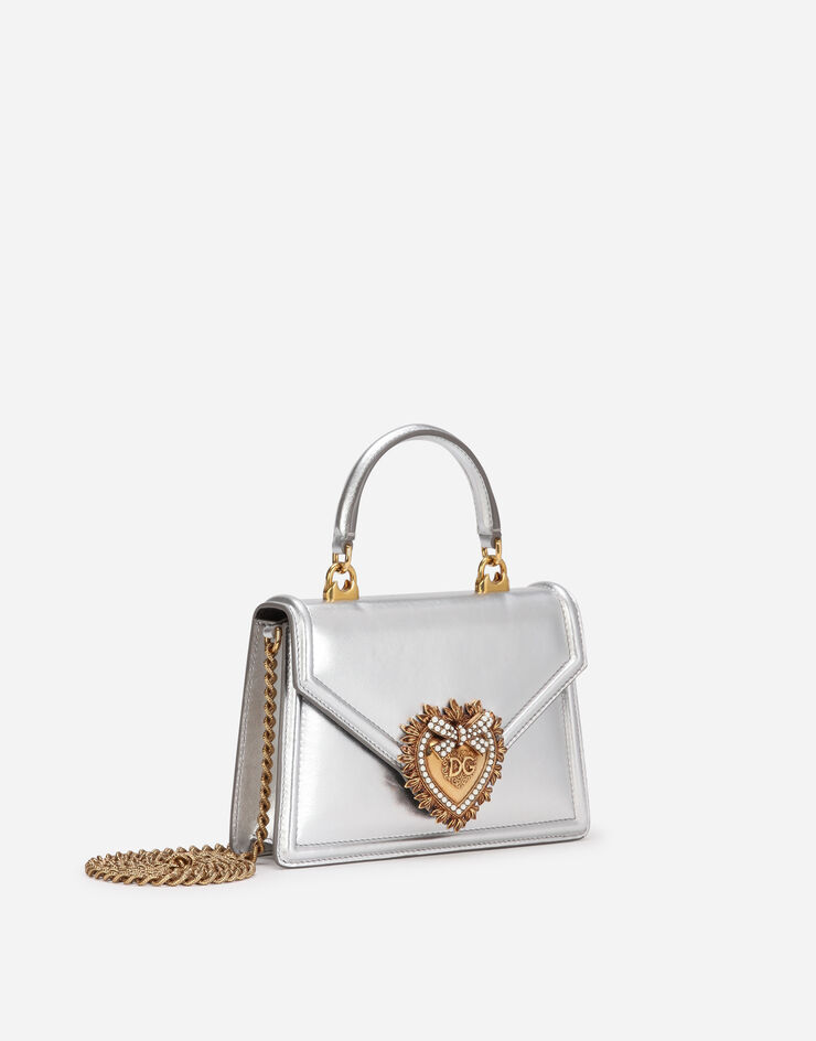 Dolce & Gabbana Small Devotion bag in mordore nappa leather Silver BB6711A1016