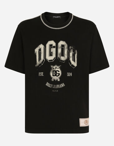 Dolce & Gabbana T-Shirt aus Baumwolle mit Logoprint Drucken G8RV9TII7CZ