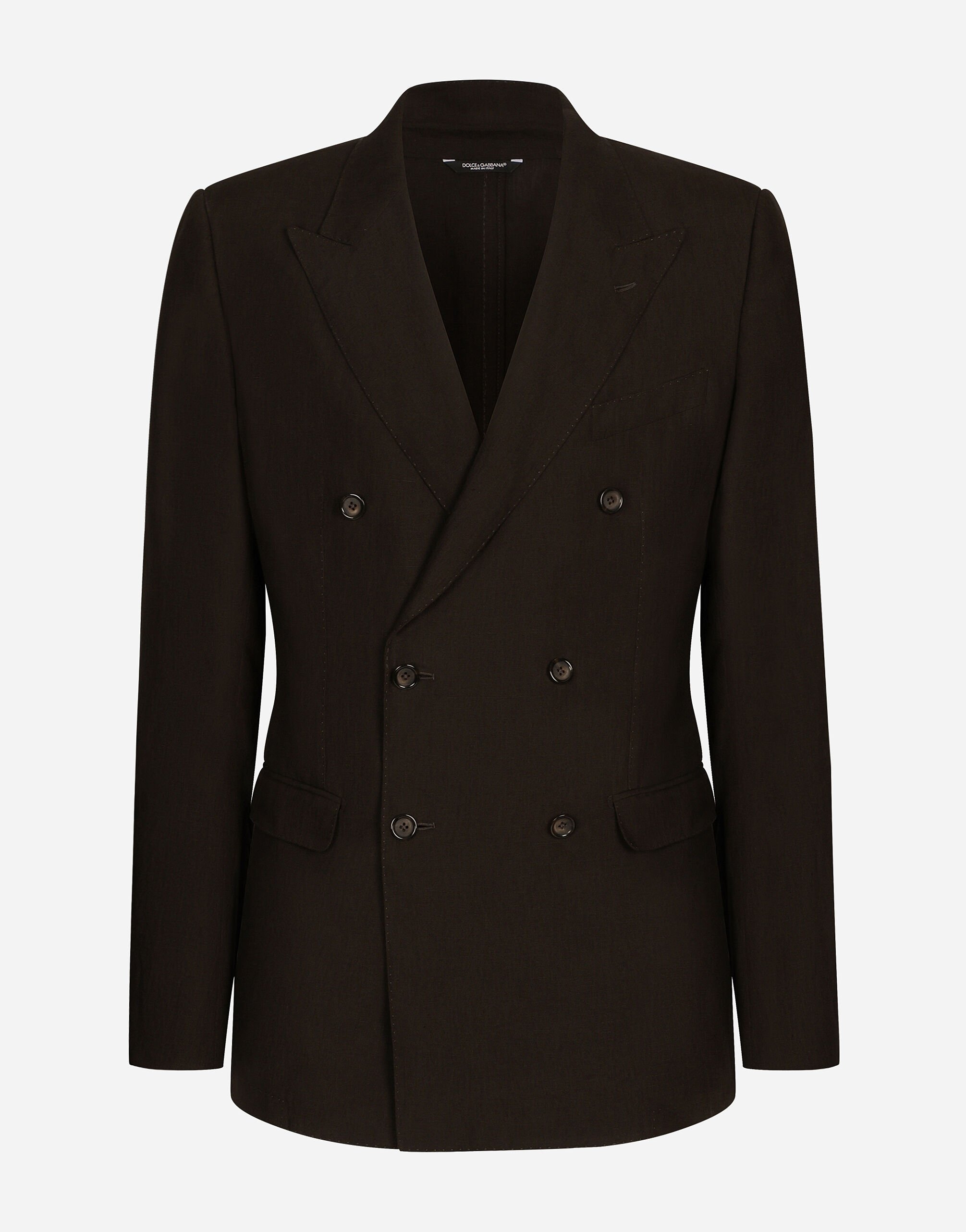 Dolce & Gabbana Double-breasted linen Taormina jacket Black GVCRATIS1RF