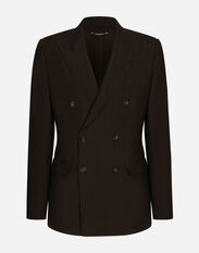Dolce & Gabbana Double-breasted linen Taormina jacket Black GXC60TJAM8M