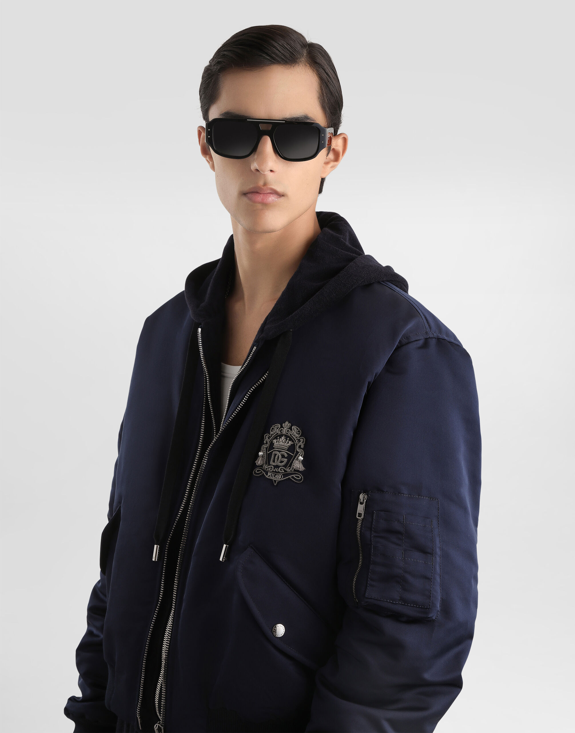 Duchesse padded bomber jacket in Blue for Men | Dolce&Gabbana® US