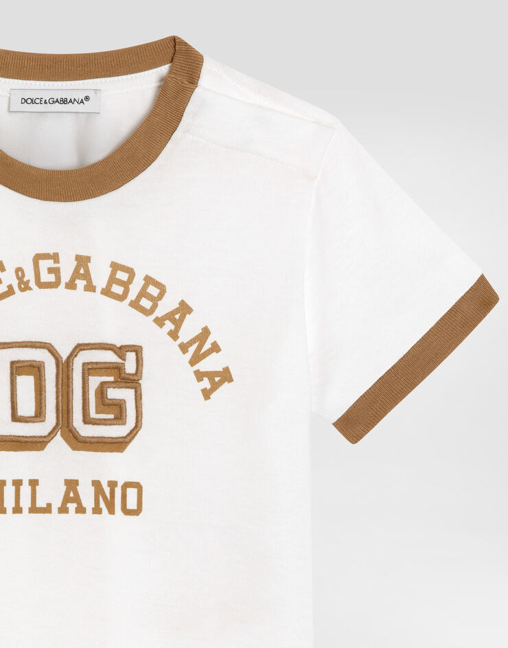 Dolce & Gabbana Jersey t-shirt with print and embroidery White L1JTJPG7PRH