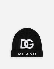 Dolce & Gabbana Fisherman’s rib knit hat with logo embroidery Black EM0125AB205